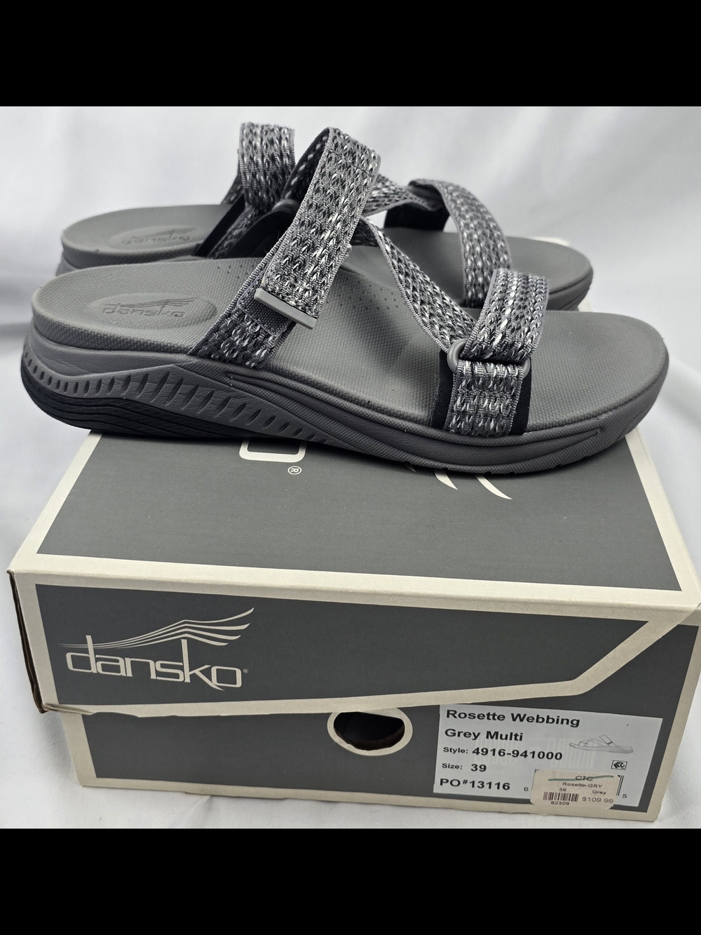 Dansko Womens Rosette Webbing Sandal Size 39 (8.5-9) - Picture 3 of 11